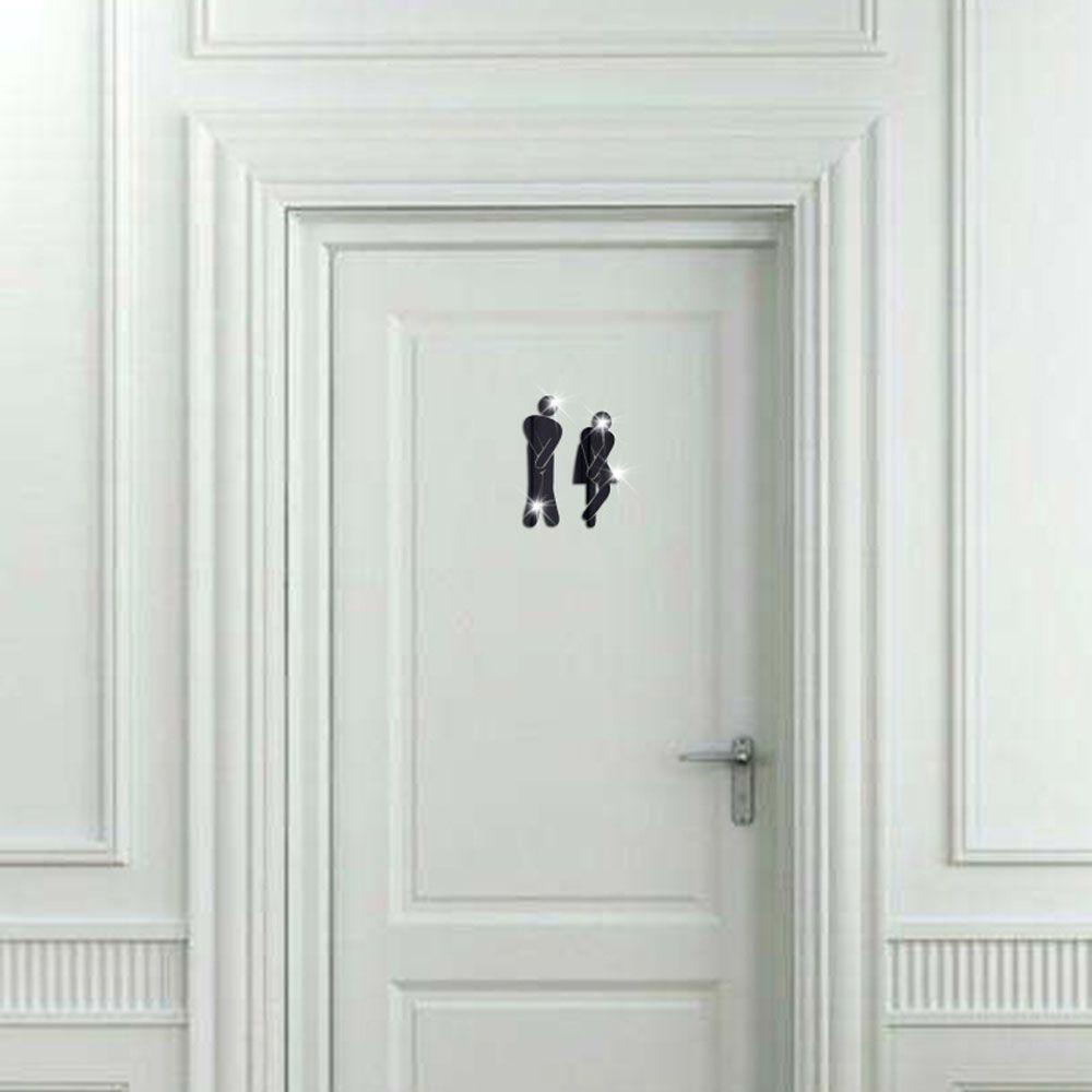 Đề Can 3D Tráng Gương Vui Nhộn Dán Lối Đi Toilet Trang Trí Nhà Tắm