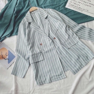 ÁO VEST KẺ SỌC - STYLE BLAZER KẺ SỌC XANH MINT
