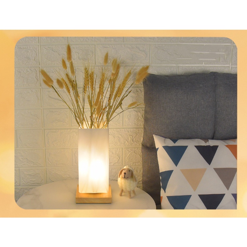 Đèn ngủ kiêm lọ hoa để bàn hình chữ nhật decor phòng phong cách bắc âu