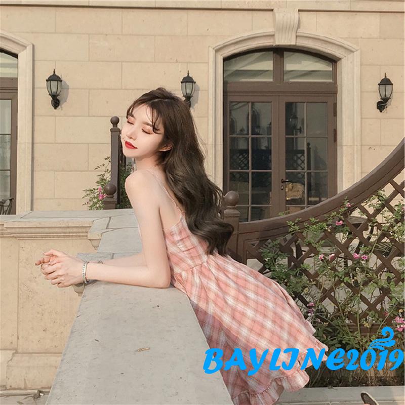 Đầm Không Tay Họa Tiết Caro Thời Trang Quyến Rũ