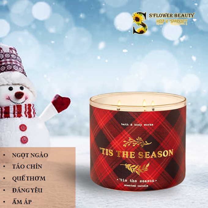 ❄️ BST XMAS 2020 |  Nến Thơm 3 Tim Chiết Xuất Tinh Dầu Thiên Nhiên Bath &amp; Body Works Scented Candle (411g)
