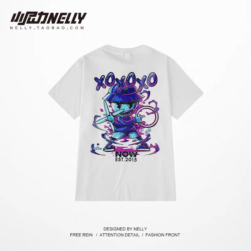 [FREESHIP](CÓ SẴN ) HÀNG CHÍNH HÃNG Áo thun NELLYHEYBIG unisex,họa tiết hình con game cầm kiếm mã THDX5342AZ.