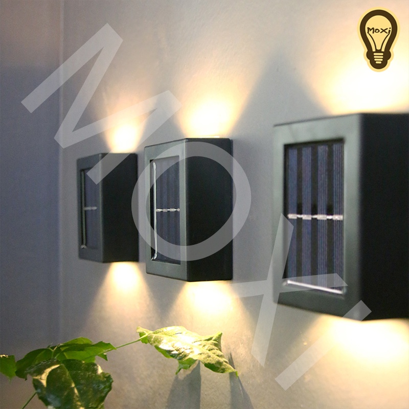 【LOẠI 1】Đèn led gắn tường dùng năng lượng mặt trời chống nước trang trí decor sân vườn , trong nhà ngoài trời MOXI.