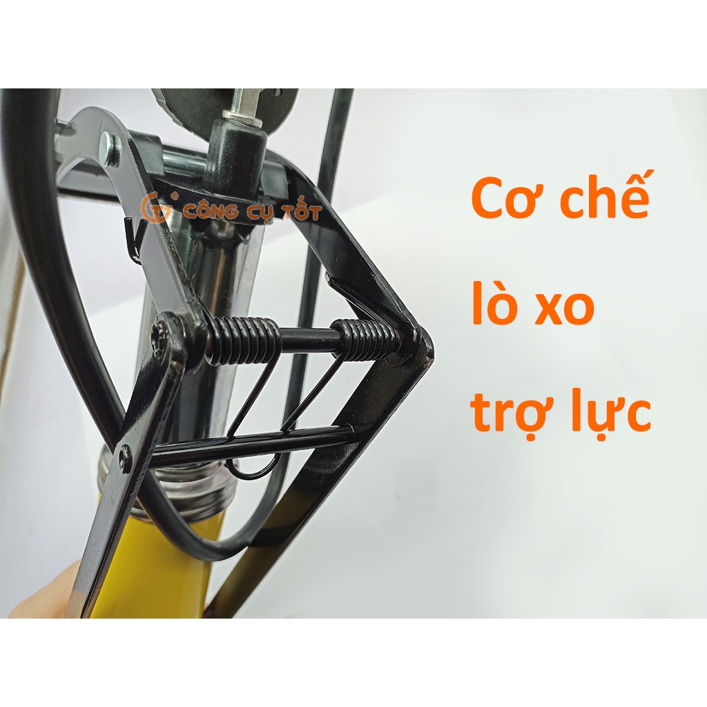 Bơm xe đạp chân 1 ống pitong áp 100psi 7 cân hơi hiệu LS+ dùng cho xe đạp, xe máy và ô tô,..