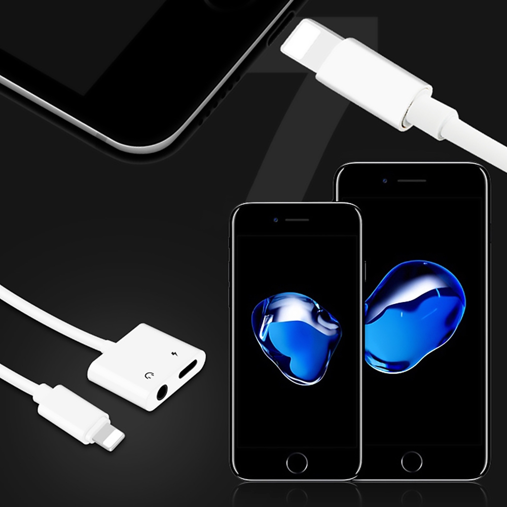 Đầu chuyển đổi cổng Lightning ra jack audio 3.5mm và cổng Lightning cho Apple iPhone 7 8 Plus XR XS Max