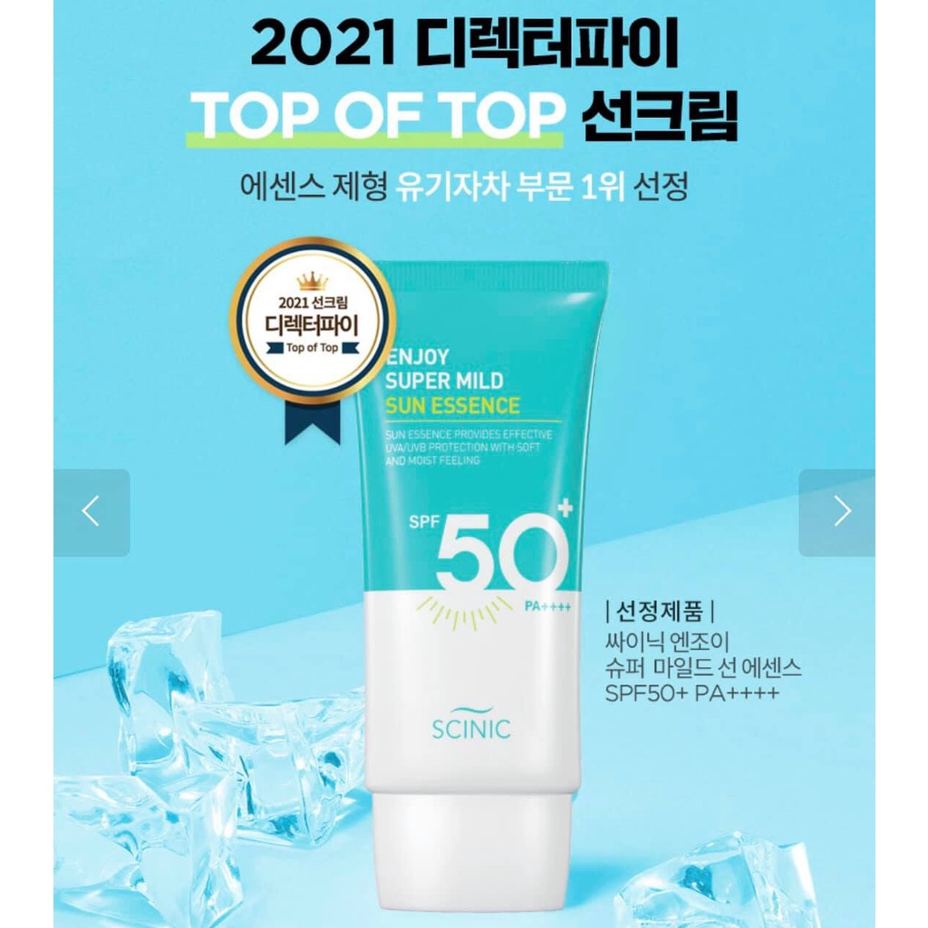 Kem chống nắng dịu nhẹ cấp ẩm Scinic Enjoy Super Mild Sun Essence