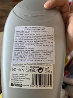 Sữa tắm nam Byphasse 2 in 1 -500ml