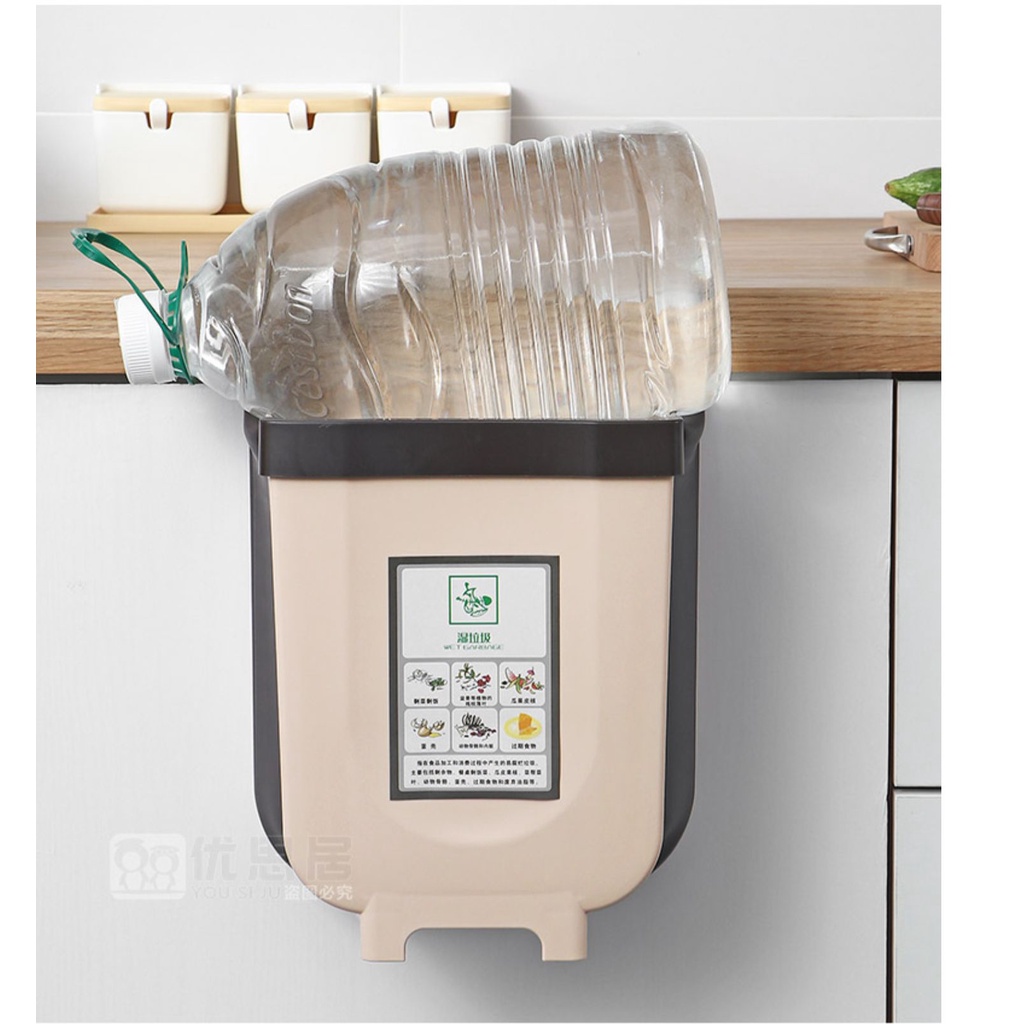 Thùng Rác Đa Năng Treo Cửa Bếp Cửa Tủ Tiện Lợi, Thùng Rác Thông Minh Dễ Dàng Gấp Gọn