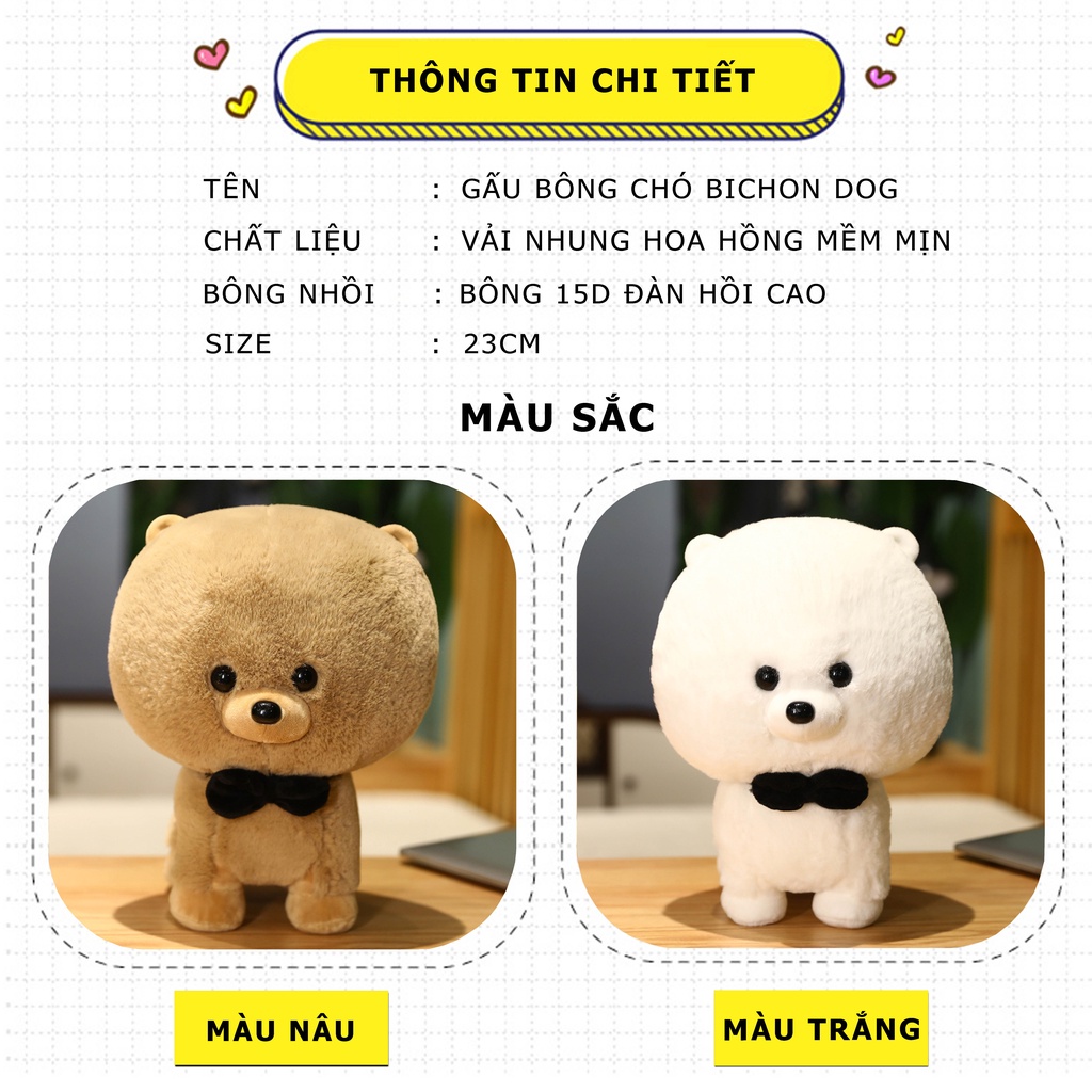Gấu bông chó Bichon dog - Gấu bông BiBi dễ thương