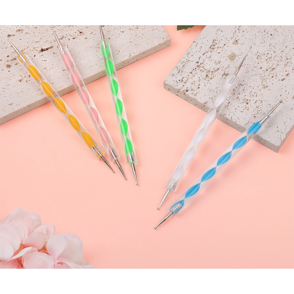 Set 5 cọ chấm bi nail vẽ móng nhiều size 2 đầu -Bút chấm đá nail