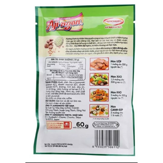 Hạt nêm Aji-ngon chay- mặn đều dùng được-công nghệ Nhật Bản