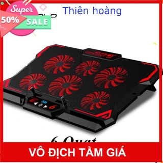 Đế tản nhiệt laptop COOL 6 2580RPM Màn hình điều khiển có quạt làm mát nhanh quạt tản nhiệt gaming đèn led pK THIÊN HOÀN