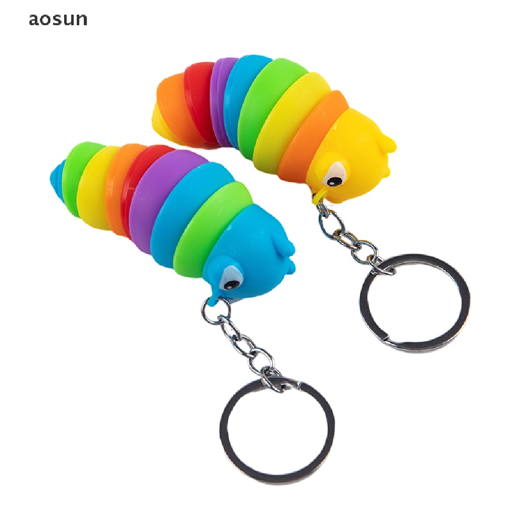 Aosun Móc Khóa Hình Sâu Bướm Mắt To Có Thể Di Chuyển Giảm Căng Thẳng Chống Lo Lắng Cho Thú Cưng / Văn Phòng