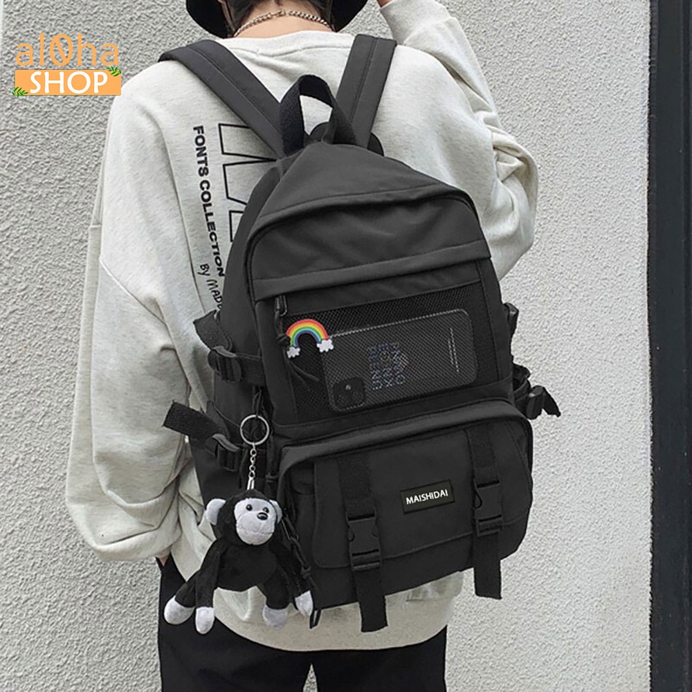 Balo - cặp sách Ulzzang nhiều ngăn B0166 Maishidai đi học, đi làm, du lịch, đựng laptop Unisex nam nữ - al0ha Shop