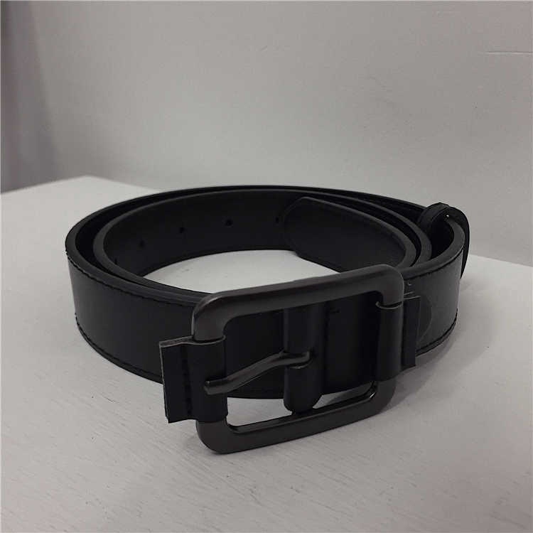 Thắt Lưng Da PU Màu Đen Phối Khóa Kim Loại Hình Thánh Giá Phong Cách Hip Hop Thời Trang Cho Nam Và Nữ