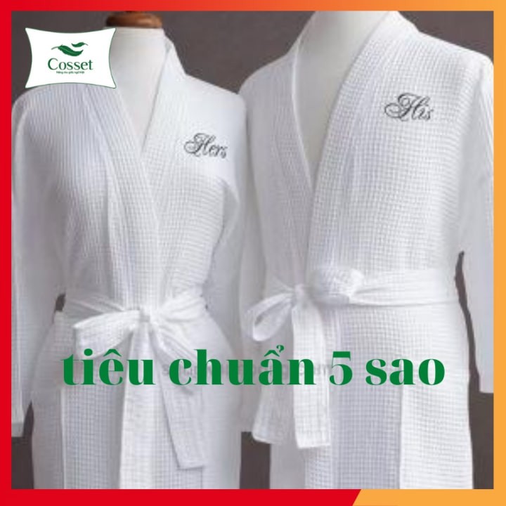 [Cao Cấp] Áo Choàng Tắm Khách Sạn, Áo Choàng Tắm Vải Tổ Ong Chất Liệu 100% Cotton