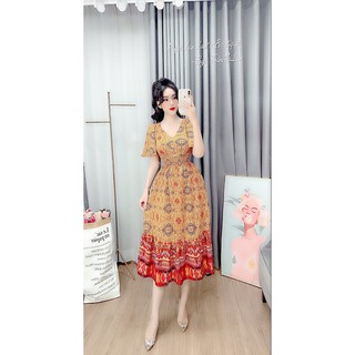 Đầm lụa hawaii hoạ tiết hot trend