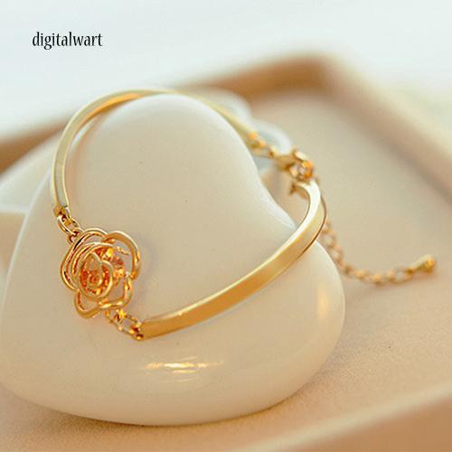 Vòng tay mạ vàng mặt hoa hồng đính đá quý nhân tạo sang trọng cá tính dành cho nữ | BigBuy360 - bigbuy360.vn
