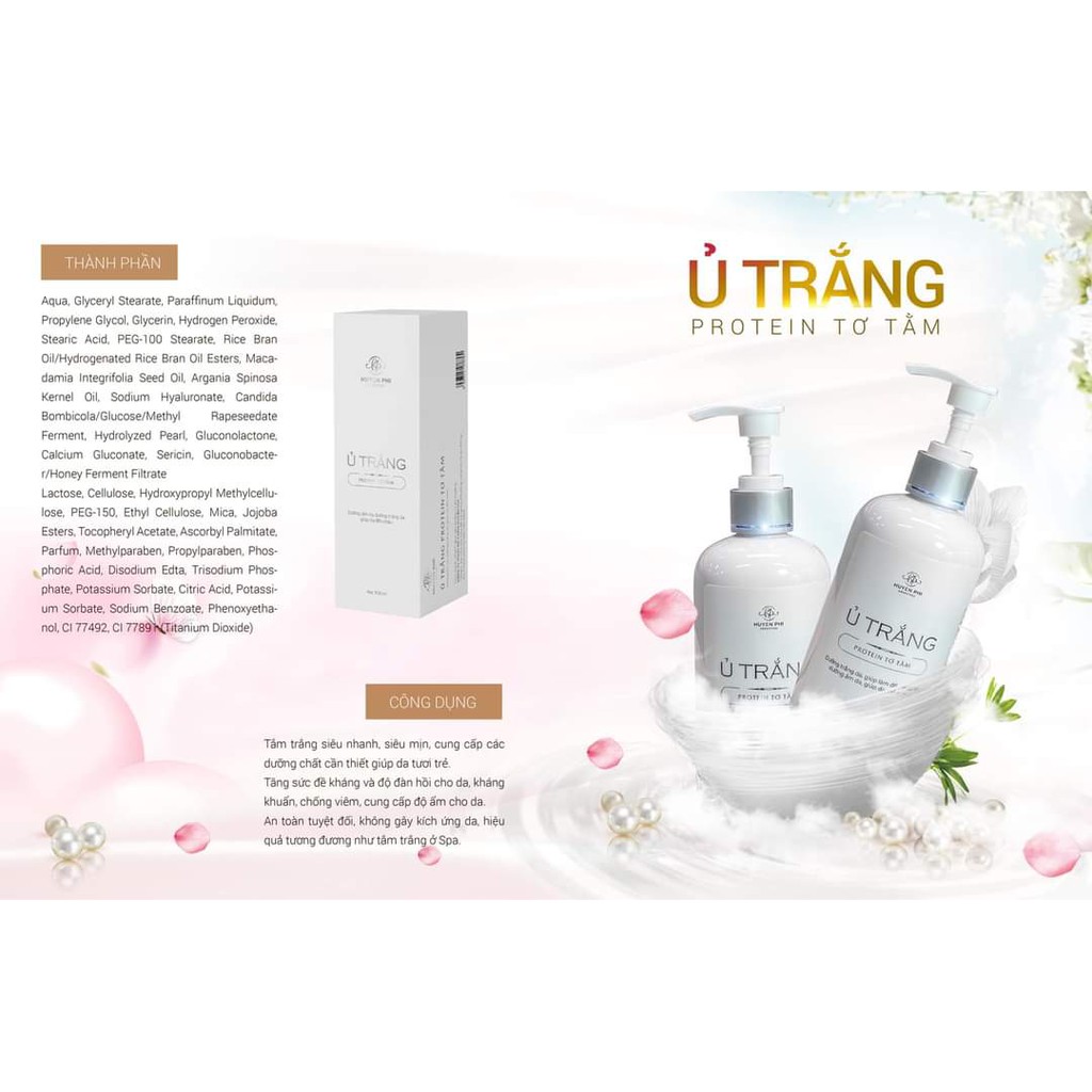 Ủ Trắng Protein Tươi Tơ Tằm Huyền Phi - Bật Tông Ngay Lần Đầu Ủ - Da Trắng Hồng Mịn Căng Bóng Và Không Bắt Nắng Cho Da .