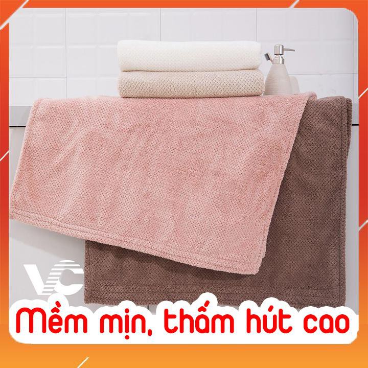 Khăn Tắm Lông Cừu Cao Cấp - Khăn Lau Người Kháng Khuẩn, Mềm mịn, Thấm hút, Không xù lông. KT 70*140 cm.