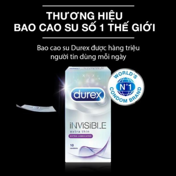 [ SIÊU RẺ ] Bộ 2 Bao cao su Durex Invisible Extra Lubricant 10 bao [ SHOP YÊU THÍCH ]