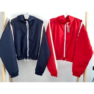 Áo khoác dù lửng tay sọc phát sáng kiểu cánh dơi-Shop3nunisex