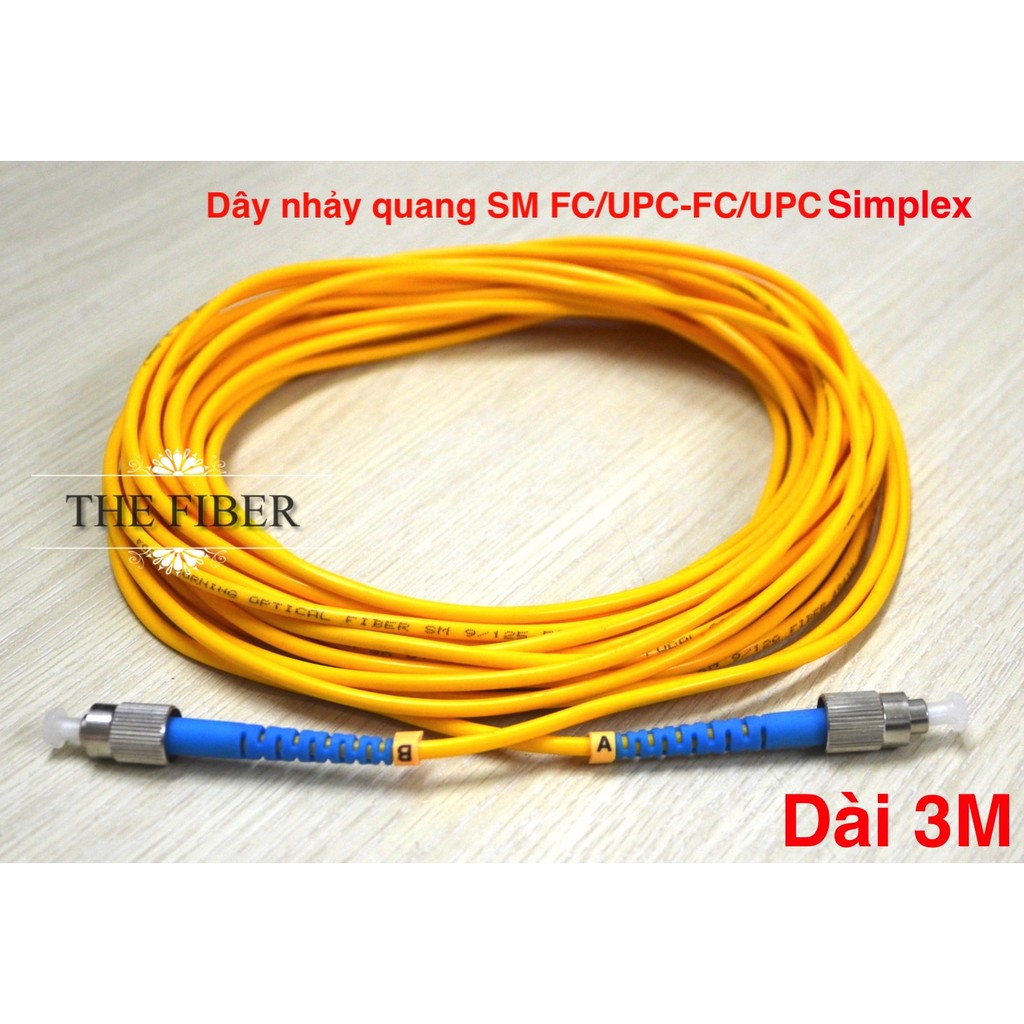 Dây nhảy quang Singlemode FC/UPC-FC/UPC phi 3.0mm, Simplex, chiều dài theo yêu cầu