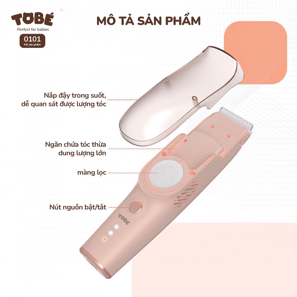 Tông Đơ Hút Tóc ICLIP Plus Chính hãng ToBé tiện lợi và an toàn cho trẻ nhỏ- Tăng đơ điện sạc pin kèm phụ kiện