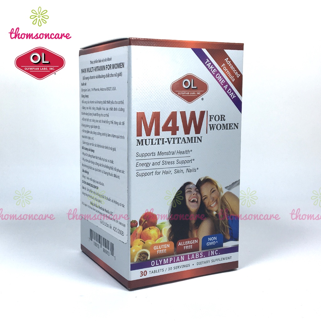 Bổ Sung Vitamin Cho Nam Nữ Olympian Labs M4W Multi Vitamin For Women - M4M Multi Vitamin For Men Hộp 30v