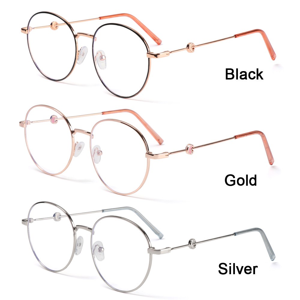 Kính Mắt Gọng Kim Loại Tròn Siêu Nhẹ Chống Tia UV/Chống Tia UV/Chống Tia UV/Nhiều Màu Sắc