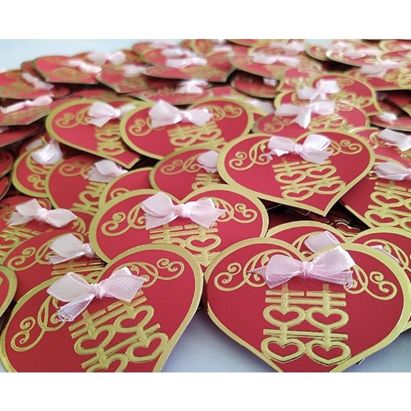 Tim nơ dán áo họ hàng, khách dự tiệc dùng trong đám cưới