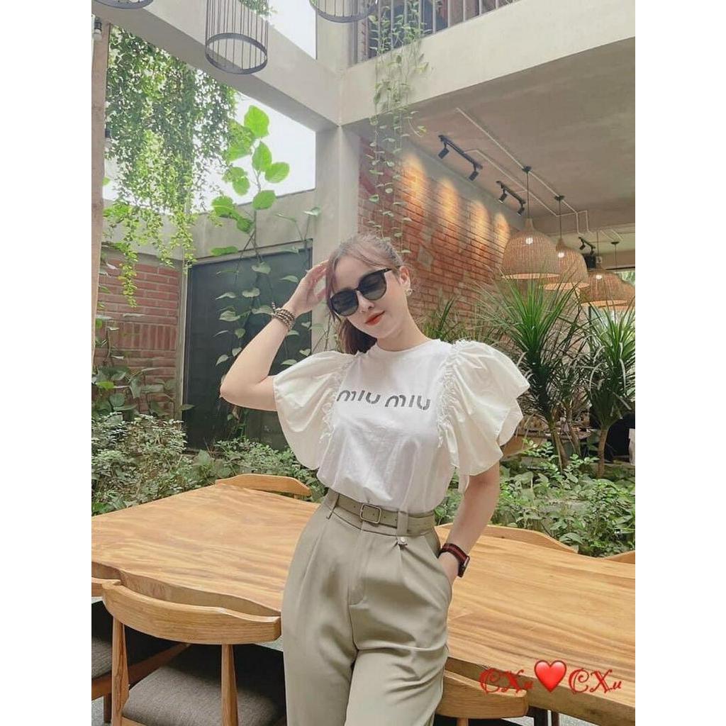 Áo miumiu tay bồng cổ tròn nhiều màu