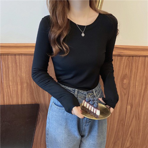 Áo Thun Nữ Dáng Ôm Dài Tay ⚡ Casper.Store | FREESHIP | ⚡ Áo dài tay body nữ 4 màu trơn basic TRẮNG | ĐEN | NÂU | VÀNG -
