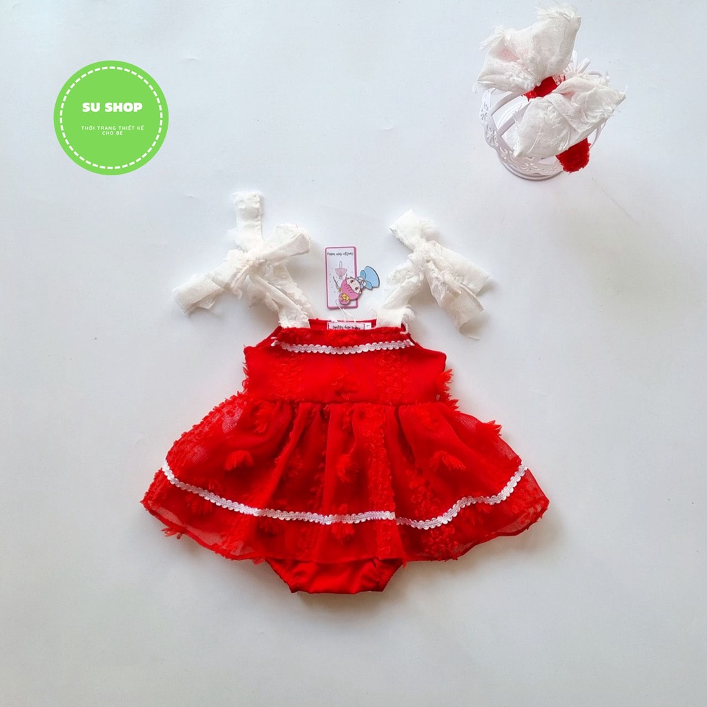 Body bé gái dễ thương 𝑻𝑨̣̆𝑵𝑮 𝑲𝑬̀𝑴 turbanSu Shop-Body thôi nôi-đầy tháng