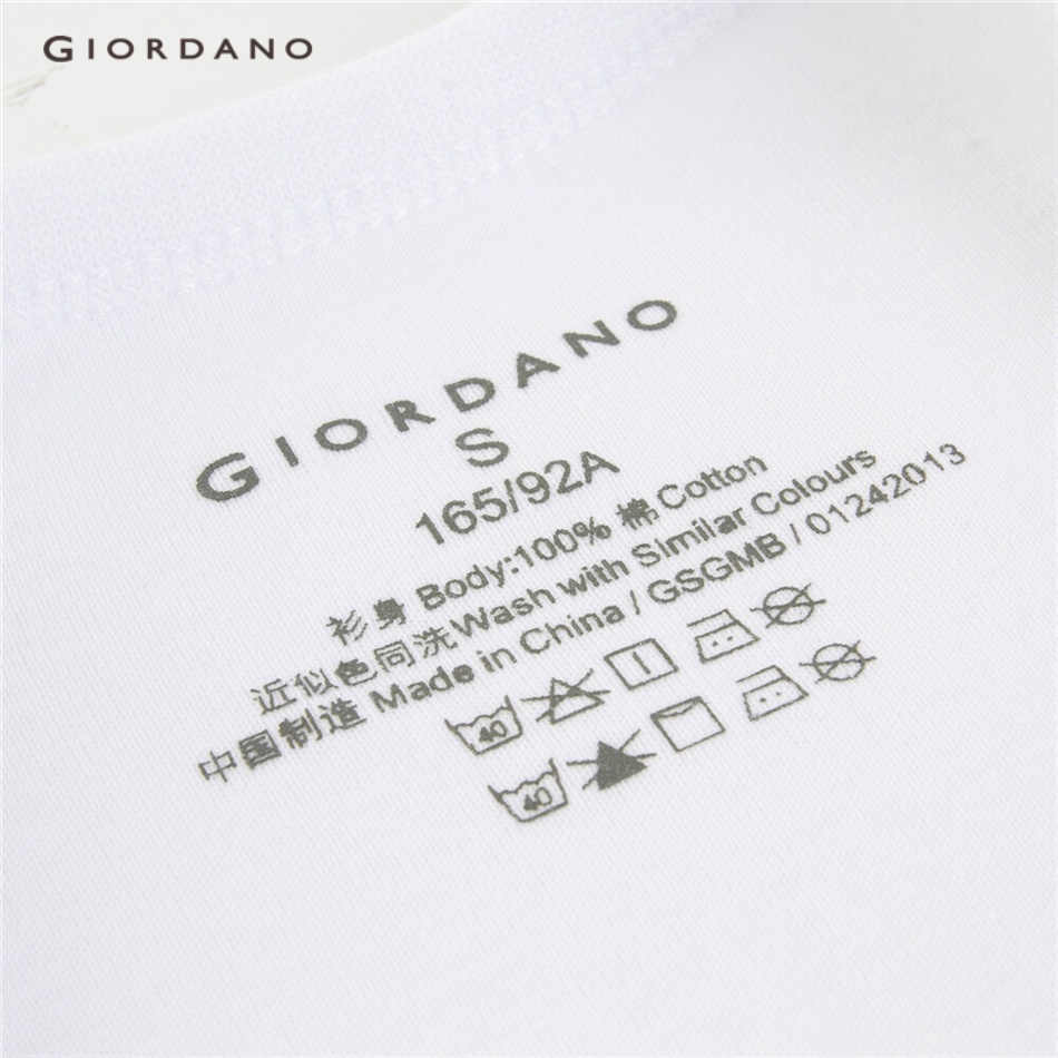 Combo 2 áo thun Giordano 01242113 tay ngắn cổ chữ V màu trơn 100% vải cotton thời trang cho nam