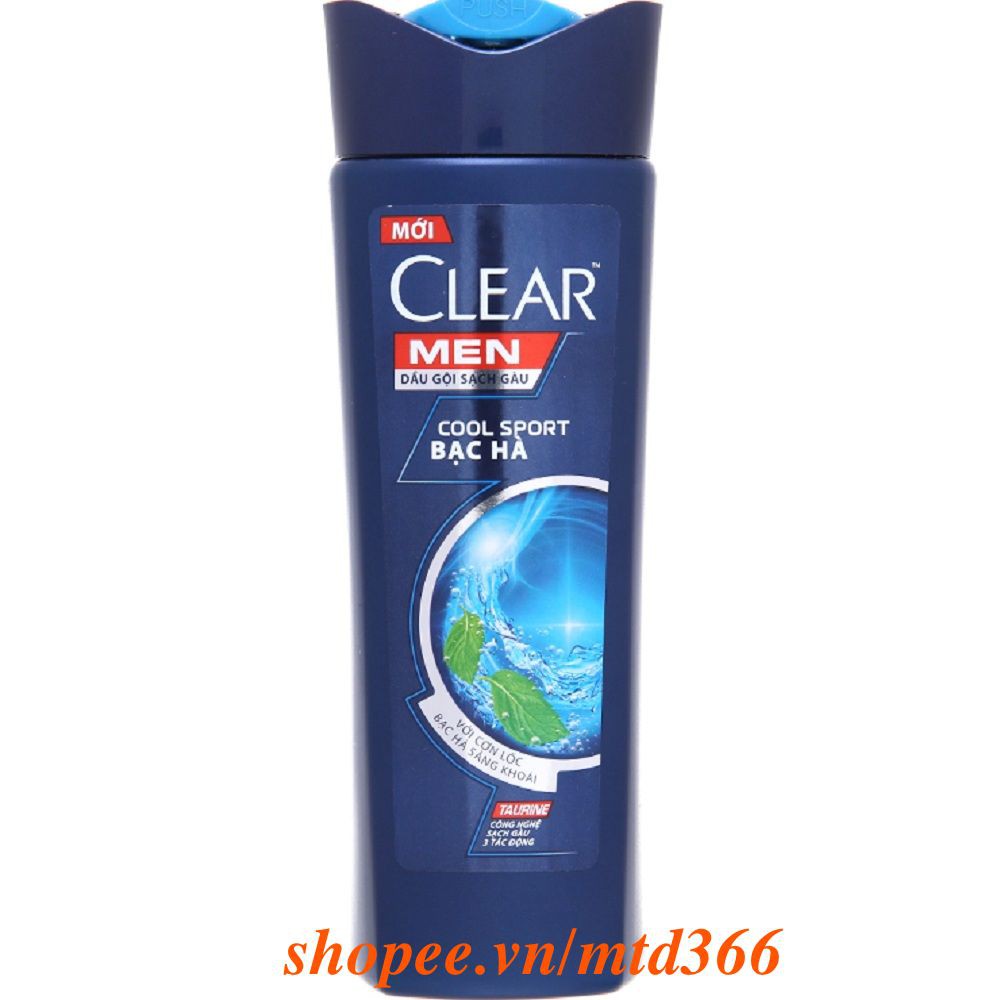 Dầu Gội Đầu Sạch Gàu 170g Clear Men Cool Sport Bạc Hà