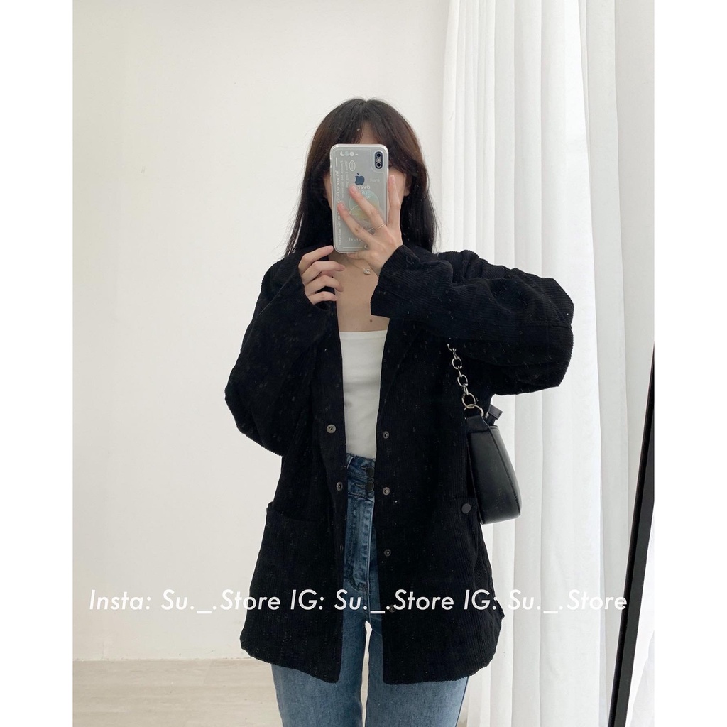 Áo khoác nhung gân oversize túi vuông A2364 SUSTORE