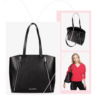 - Túi tote công sở da thật vừa laptop siêu hottrend Karlie Largefeld tote bag-màu đen phối zip -lỗi form nhẹ