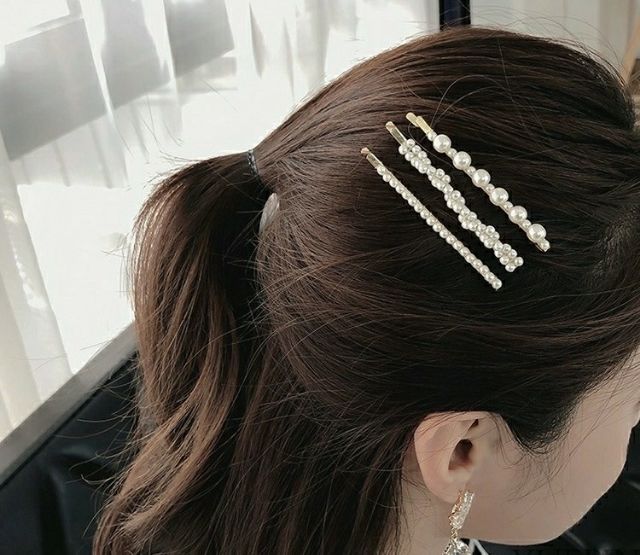 Kẹp tóc mái Hot Trend 2020 đính hạt châu