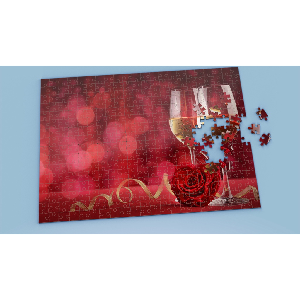 Tranh ghép hình LOVE - Mẫu 3 - Nhận in theo yêu cầu