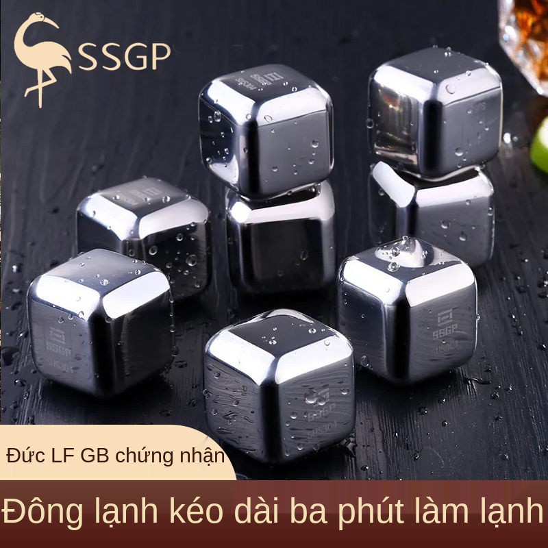 Đá viên bằng thép không gỉ Đức 304, kim loại gia dụng đông lạnh nhanh, viên, đồ uống whisky, tạo tác