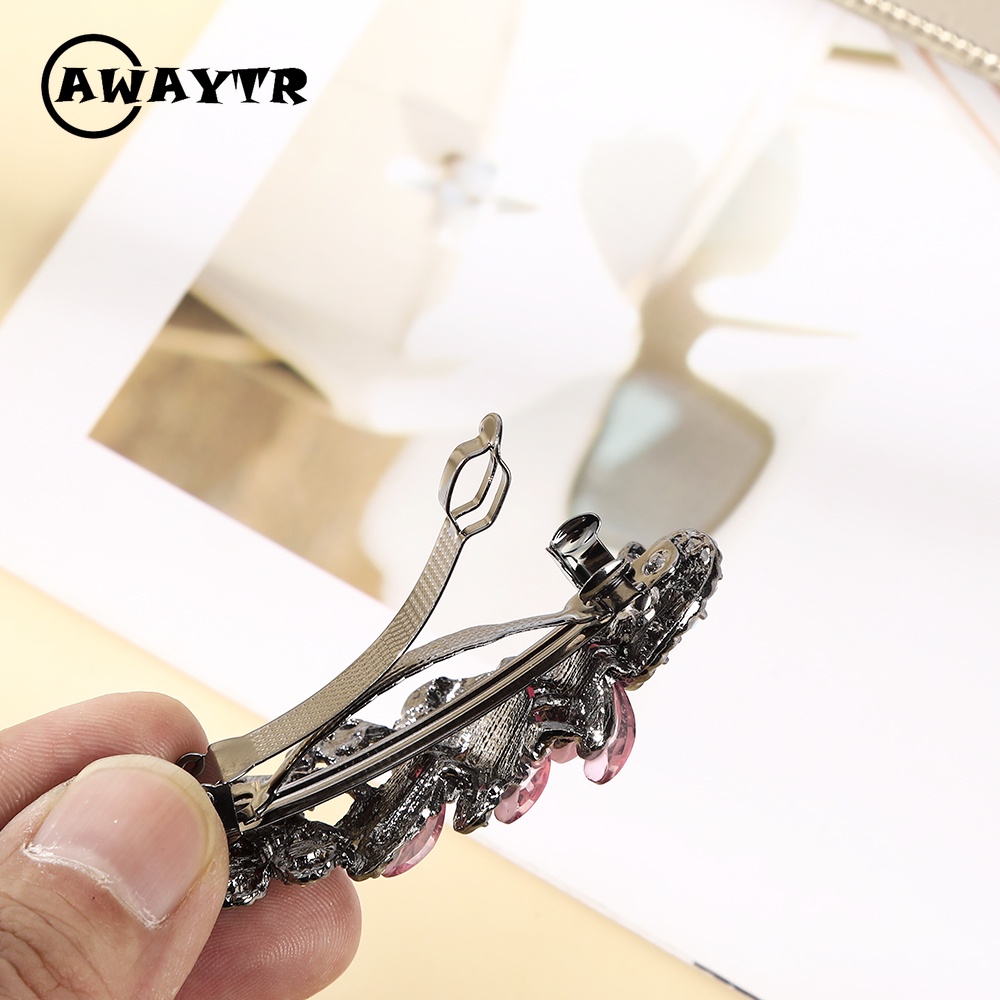 Kẹp Tóc Đính Đá Pha Lê Nhân Tạo 7Cm Thời Trang Cho Nữ