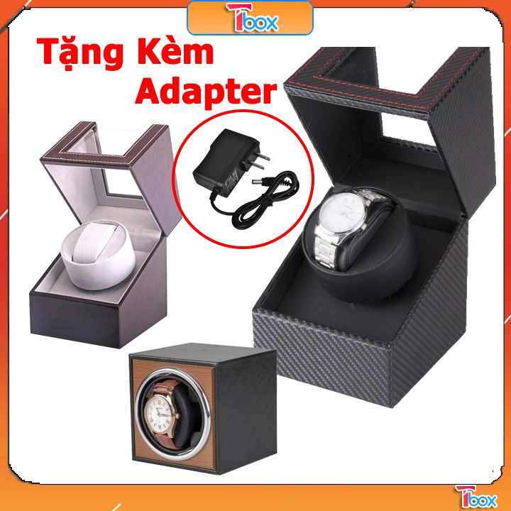 Hộp Đựng Đồng Hồ Cơ xoay tự động Tbox - Hộp 1 Xoay Bằng Da Hộp lắc đồng hồ cơ