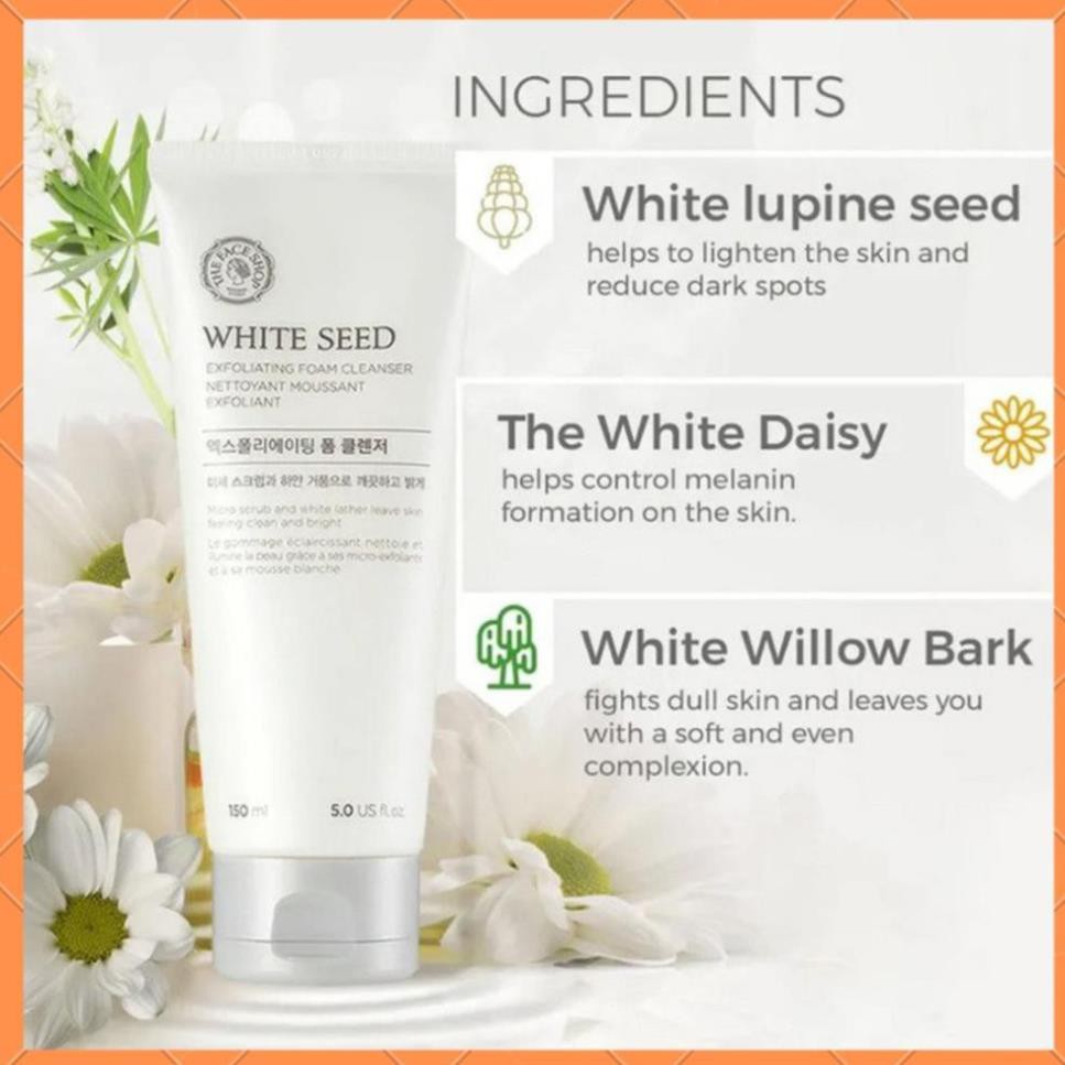 [AUTH_KOREA] Sữa Rửa Mặt Làm Sáng Da White Seed Exfoliating Cleansing Foam 150ml The Face Shop | BigBuy360 - bigbuy360.vn