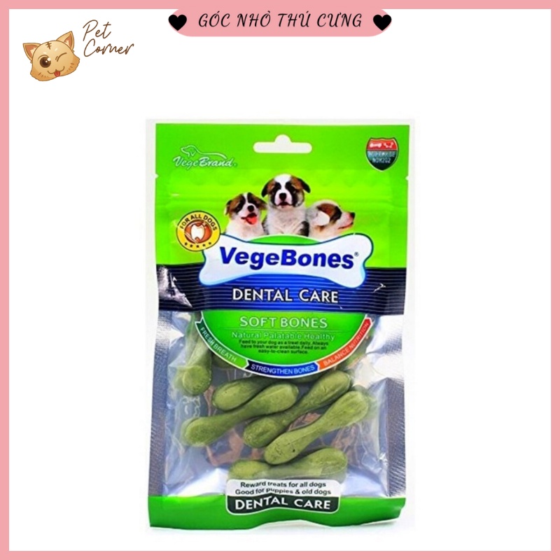 Xương gặm làm sạch răng, mượt lông, bổ sung canxi cho chó Vegebones (Gói 60g)