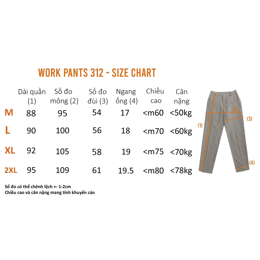 MONATA BLUELIGHT Work Pant 312 - Quần tây kaki mềm cao cấp