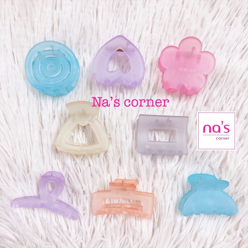 Kẹp tóc càng cua Thái lan nhựa mờ màu nhạt trong vintage sang êm đẹp