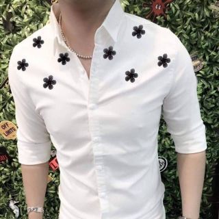 Áo sơ mi nam tay dài thêu hoa