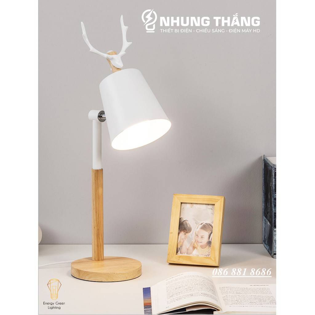 Đèn Bàn Sừng Hươu DB-3041 Kiểu Dáng Sang Trọng - 2 Màu Thanh Lịch - Đã Bao Gồm Bóng LED - Bảo Hành 12 Tháng