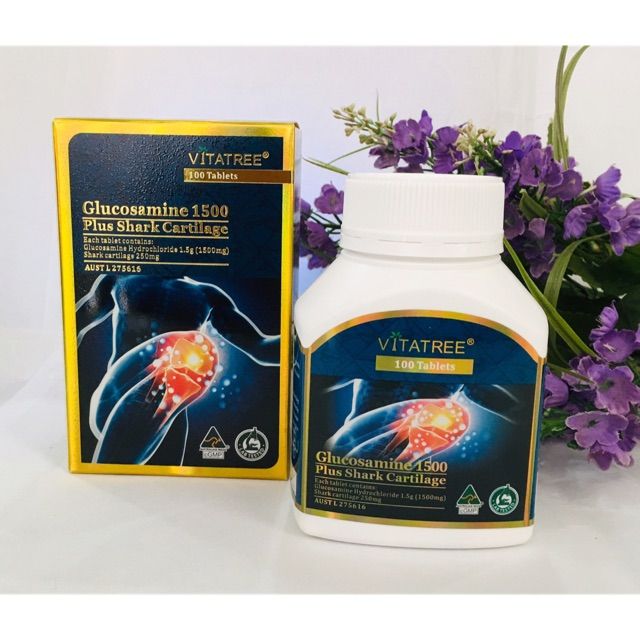 Glucosamine 1500 Plus Shark Cartilage, Hỗ trợ duy trì sức khỏe xương khớp, sụn khớp